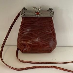 Vintage James Culver Moulin Rouge brown leather purse